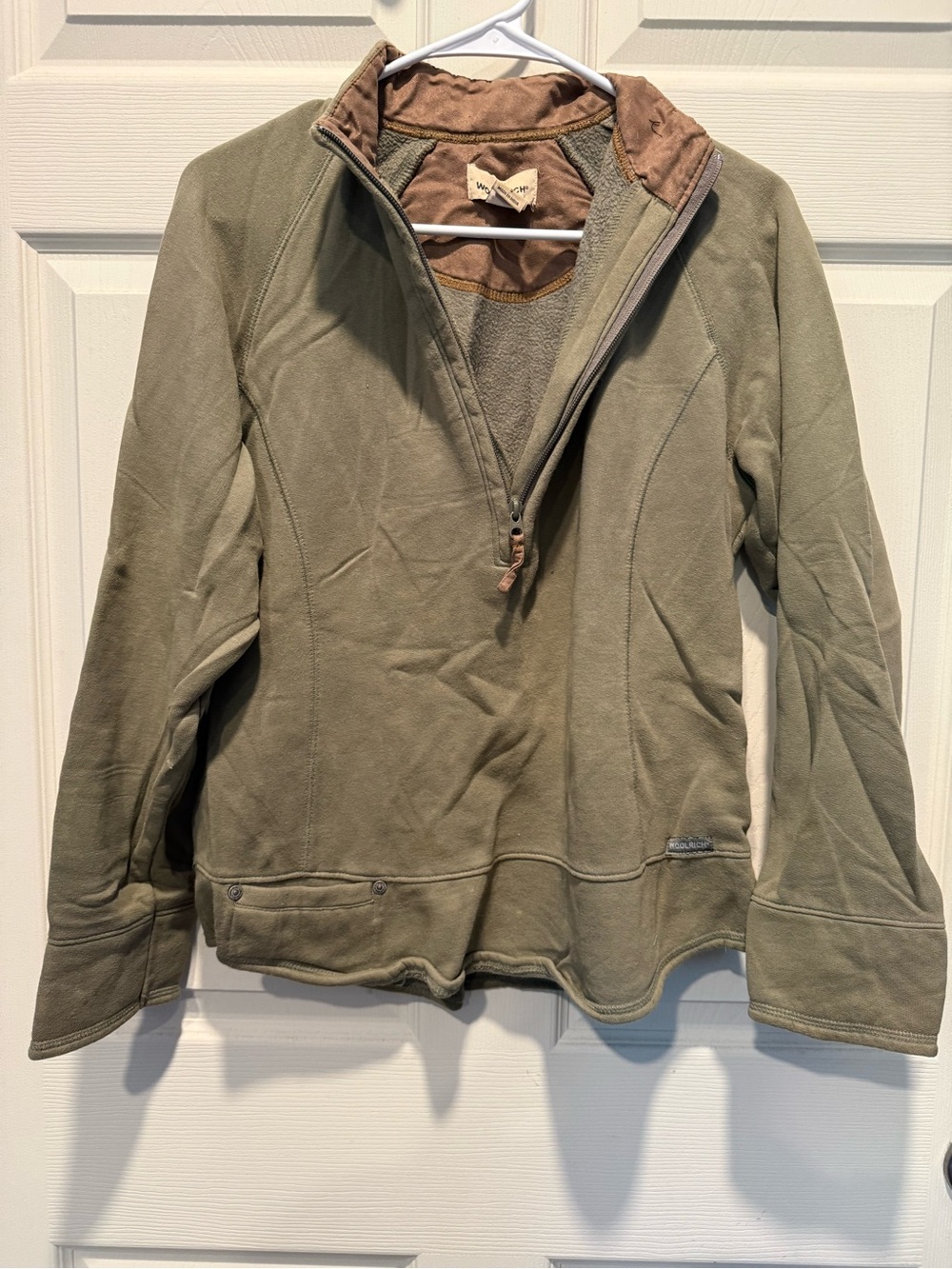 Woolrich Women's Olive Green Half-Zip Fleece